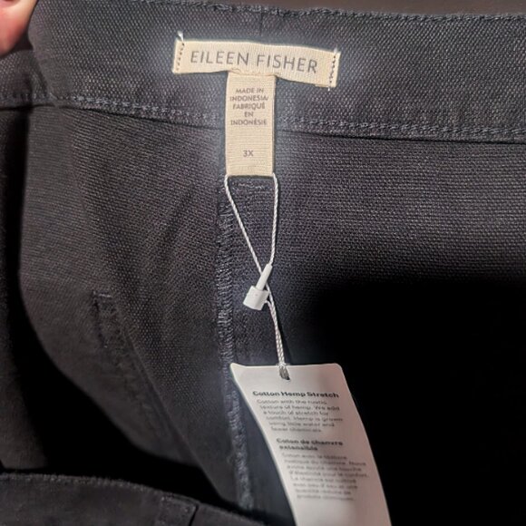 Eileen Fisher | Cotton Hemp Stretch Wide-Leg Pant In Black - Picture 5 of 11